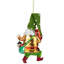 Ornement de Noël gnome vert et or 6 "avec lanterne et verre de champignon
