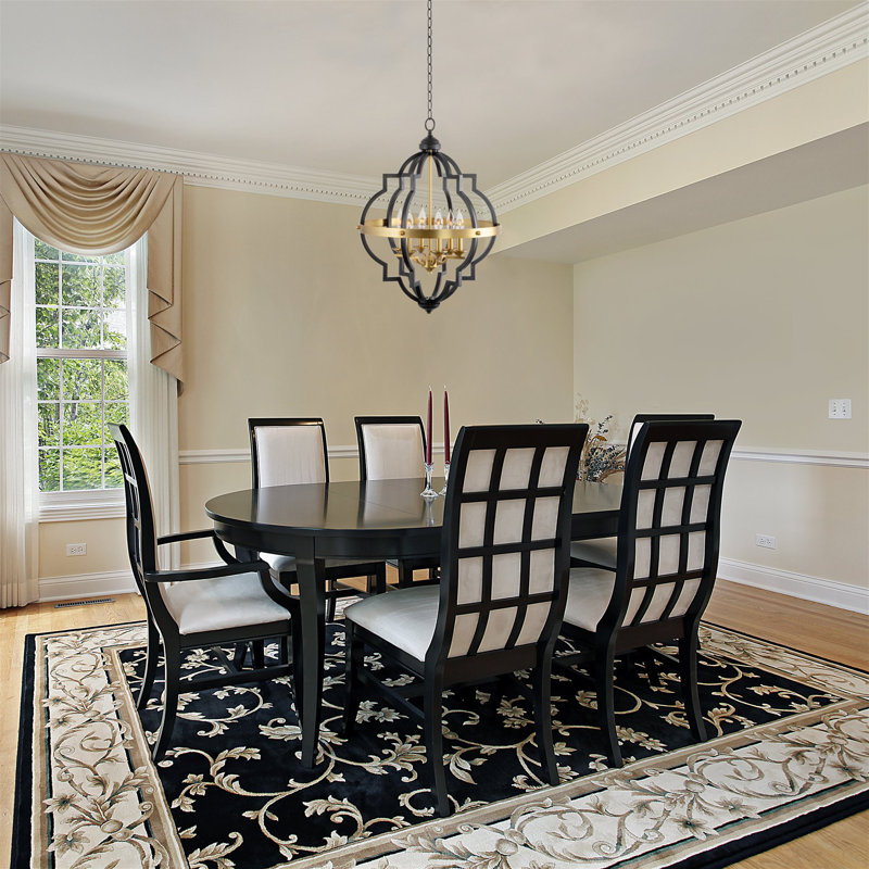 Estefanita 6 - Light Dimmable Geometric Chandelier, Warm Brass/Black