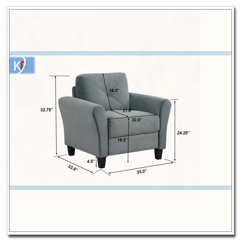 Fauteuil d'appoint en velours, Gris