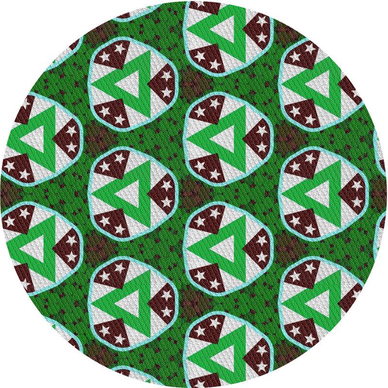 Geometric Indoor Rug, Round 6'