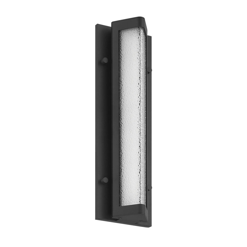 Hy50, extérieur, 16 po, noir sable, verre texturé transparent, 16"