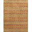 Hand Knotted Wool Ikat Area Rug in Brown/Red/Yellow