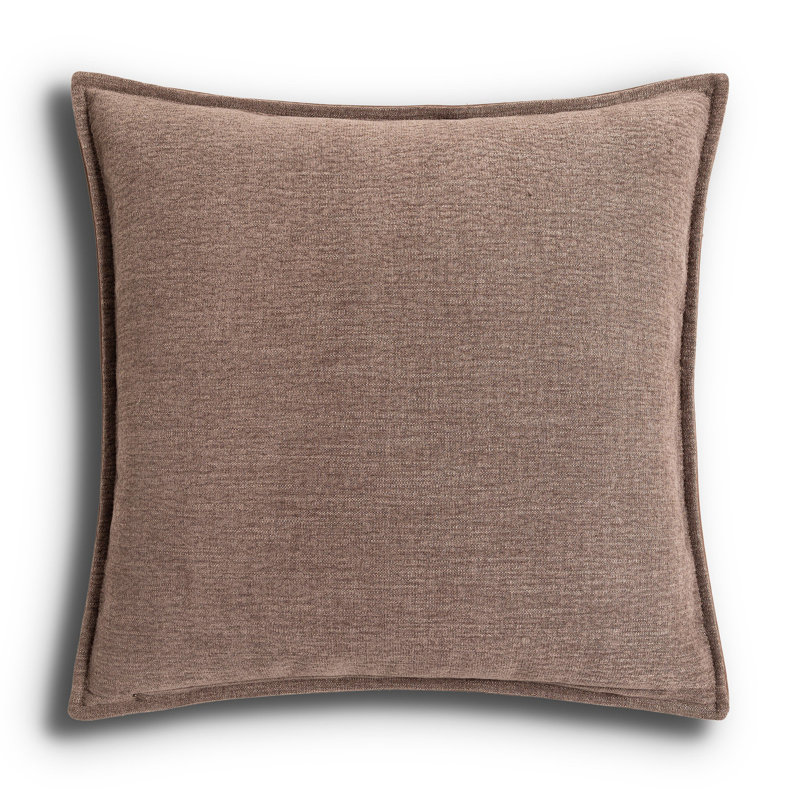 Trenton Pillow Cover, Nubuck Tobacco, Square 22"