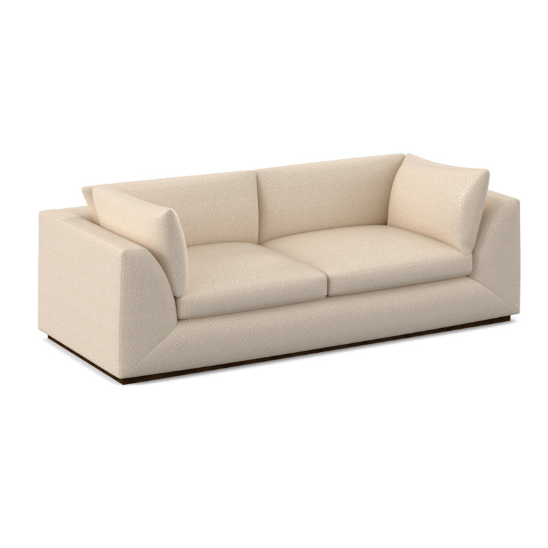 Big Sur Upholstered 98'' Sofa, American Walnut, Filigree Ivory 100% Polyester