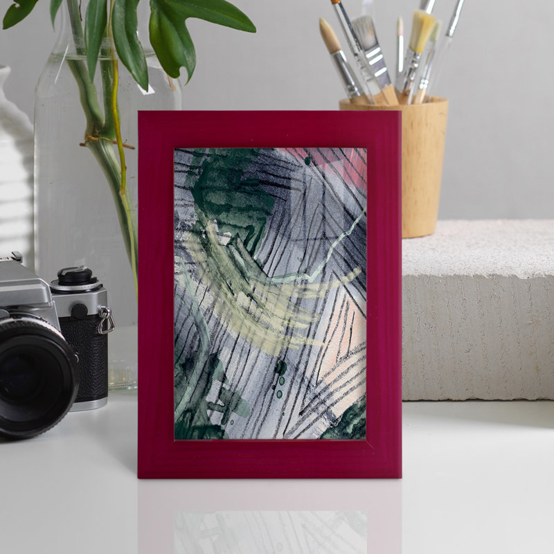 Gamallo Angled Spaces III, impression encadrée sur papier, H 6 po x l 4 po x P 1 po, Rouge