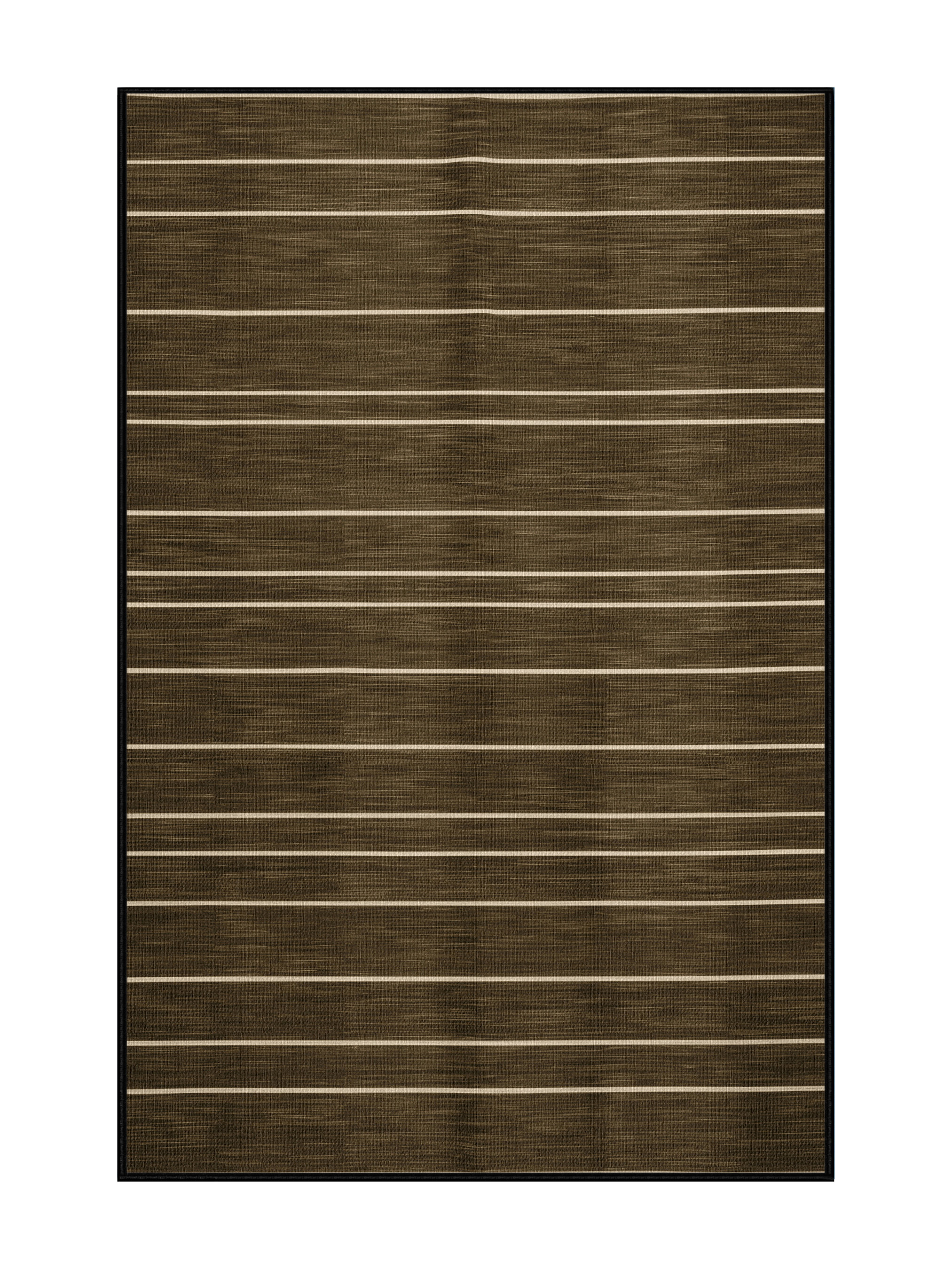Hokku Designs Machine Washable Horizontal Stripes Brown Area Rug | Wayfair
