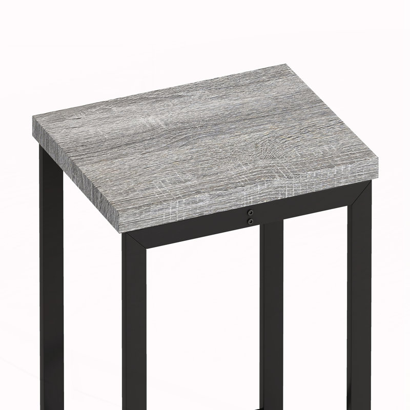Ensemble de table de salle à manger longue avec 3 tabourets, Gris, Gris