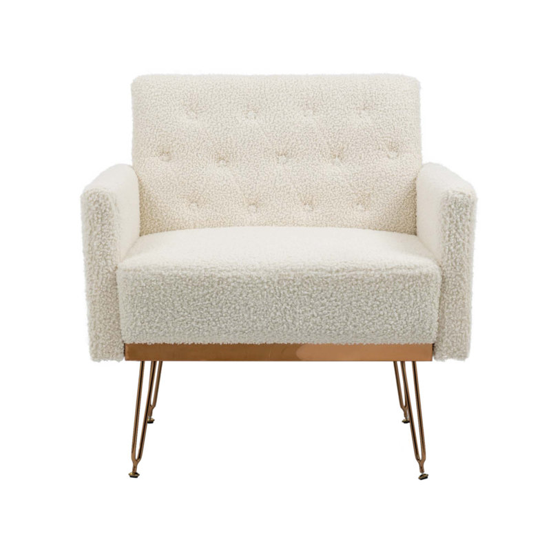Chaise d'appoint rembourrée Modern, Blanc