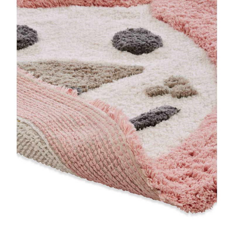 Sunbriar Cotton Blend Non-Slip Bath Rug, Rose Cloud