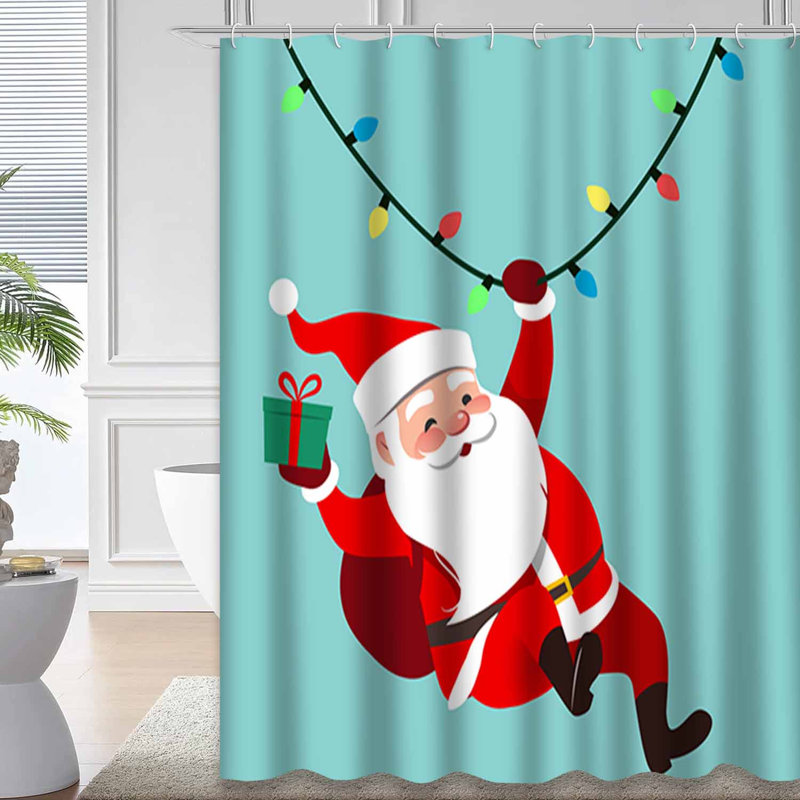Rideau de douche bleu imperméable, rideaux de douche pour la salle de bain avec 12 crochets, 72" L x 72" W