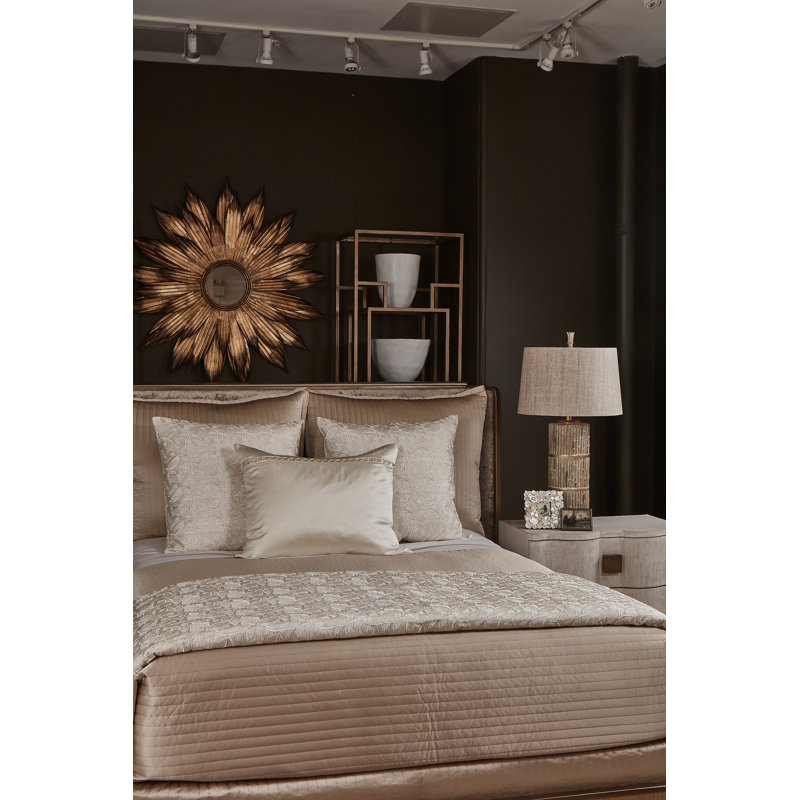 Charmeuse Channel Quilt Coverlet, King Coverlet, Sand