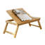 Bamboo Laptop Desk, Height Adjustable Foldable Bed Table, 5 Tilting Angles, Natural