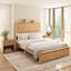Grand lit rétro cannelé avec tête de lit et tiroirs de rangement de 55 po de hauteur-137689088