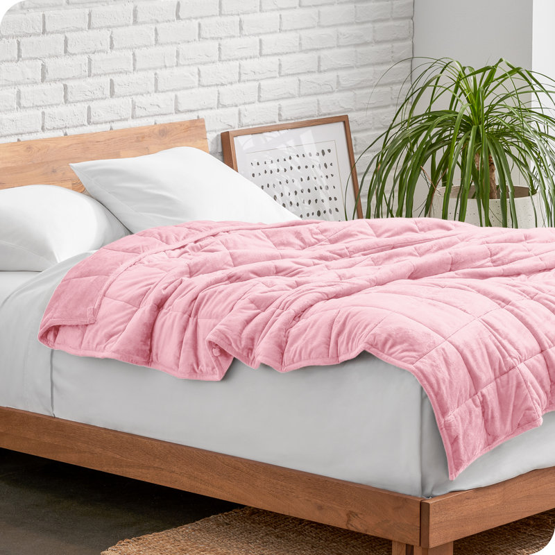 Couverture pondérée Minky, l 60 po x L 80 po, 17 lb, Rose clair