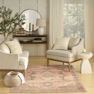 Heriberto  Coral Multicolor Vintage Indoor Rug