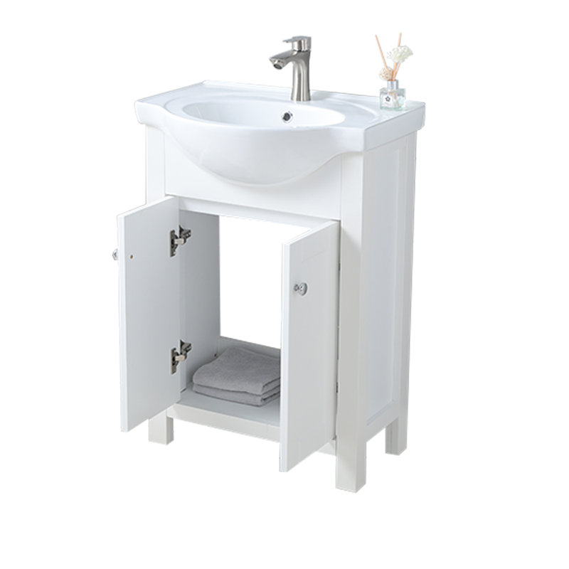 Ensemble de meuble-lavabo simple blanc 24 po