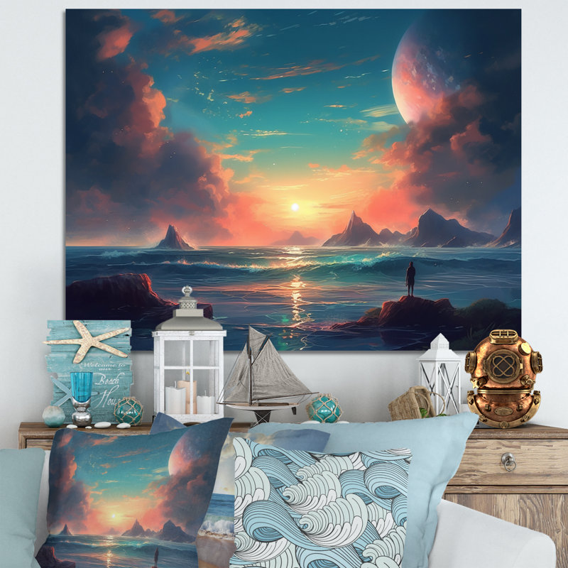 «Coastal Horizon I» sur toile, H 16 po x l 32 po x P 1 po, Toile tendue