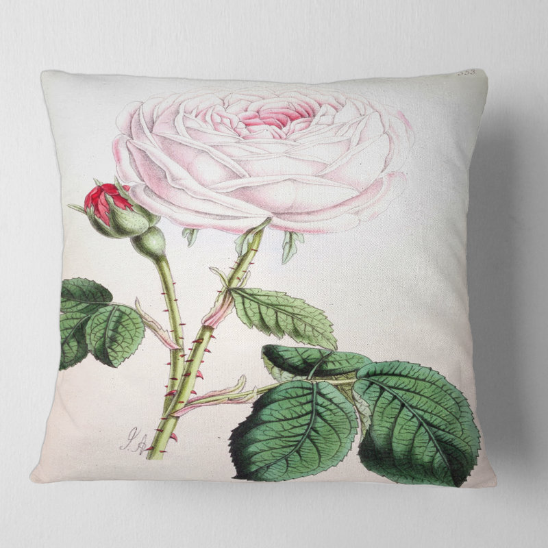 Housse de coussin carré fleur, 18" x 18"