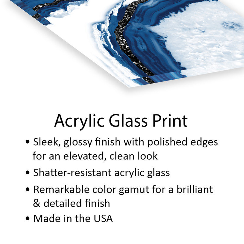 Agate, paillettes, glamour, impression sur verre acrylique