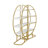 Round Bookcase, Home Office 4 Tier Bookshelf Open Freestanding Storage Shelf, MDF Board & Metal Frame