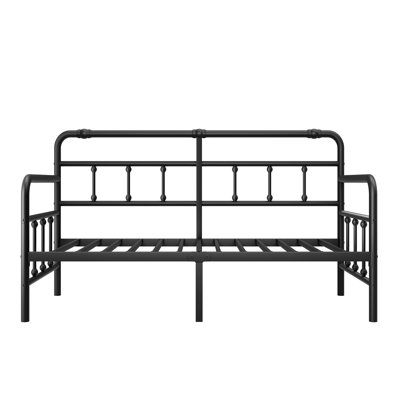 Daybed, Slat Support Sofa Bed Frame, No Box Spring Needed, Black by Winston Porter