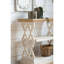 Étagère en bois naturel et blanc vieilli, console de style champêtre français