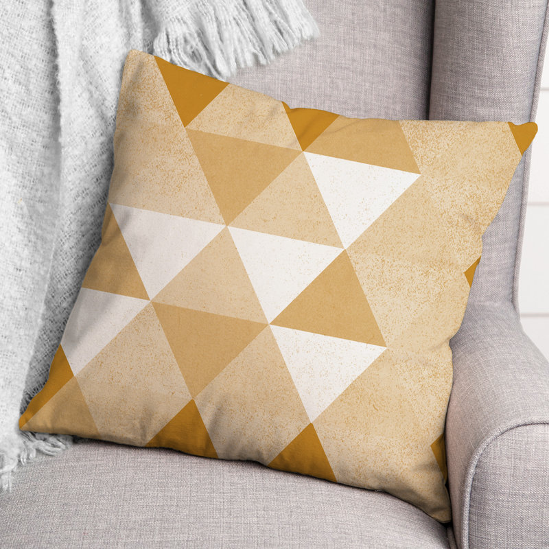 Geometric Outdoor Reversible Throw Pillow, Orange