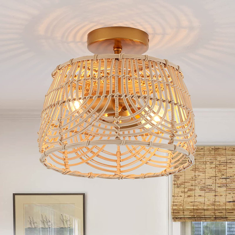 Wood LED Semi Flush Mount