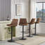 Vintage Upholstered Height Adjustable Bar Stools (Brown)-483566769