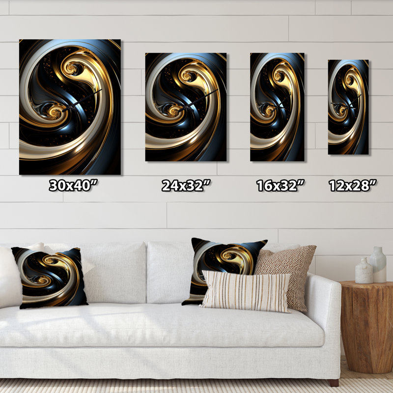 Horloge murale abstraite spirale abstraite, H 28 po x l 12 po x P 1 po