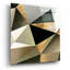  «Gold Polygon Wall 2» par Alonzo Saunders, art mural en verre acrylique, 12 po x 12 po