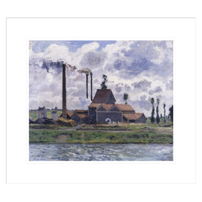 Usine près de Pontoise par Camille Pissarro, impression giclée encadrée