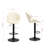 2 Bar Stools In Cream, Adjustable With Back And Foot Rest, Suited For Kitchen Pub Counter Heights Footrest Supplied, Meeting Requirements Of Height Users