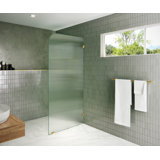 Aurora 36 in. x 78 in. Fully Frameless Fluted Radius Single Fixed Shower Panel