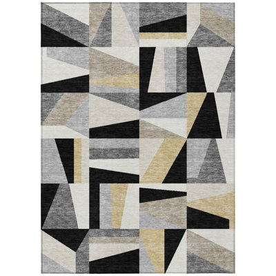 Machine Washable Indoor/Outdoor Chantille ACN2327 Geometric Rug