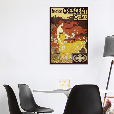 American Crescent Bicycles Vintage Poster by Fred Ramsdell - Wrapped Canvas Print