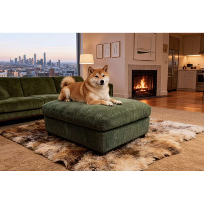 Wavemeet Corduroy Upholstered Ottoman