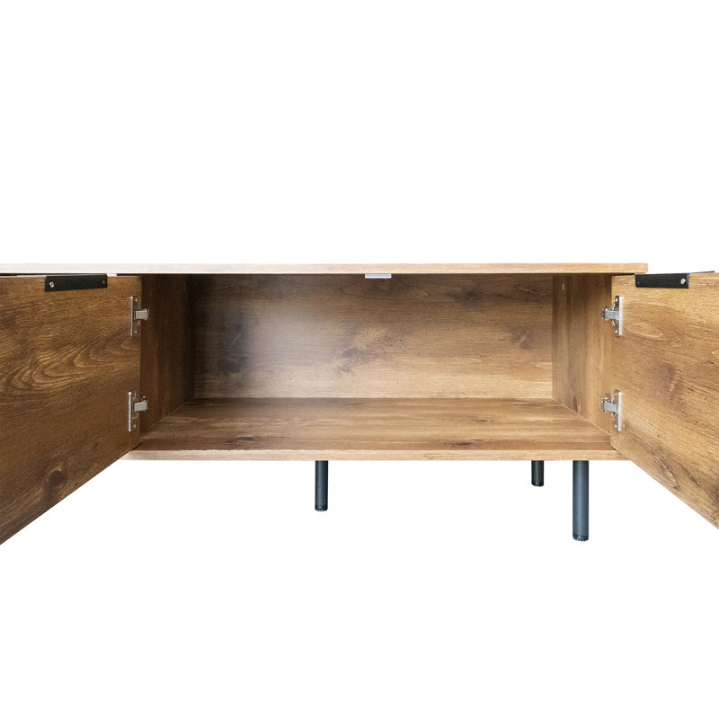 Wood TV Media with Storage