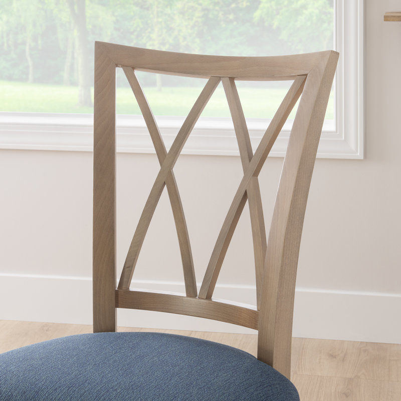 Aashray 20.5'' H Upholstered Beech Side Chair, Blue