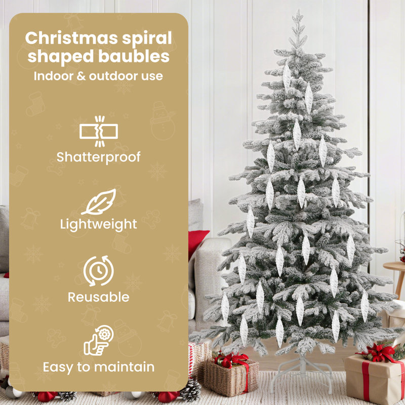 vidaXL Christmas Spiral Shape Ball, Silver