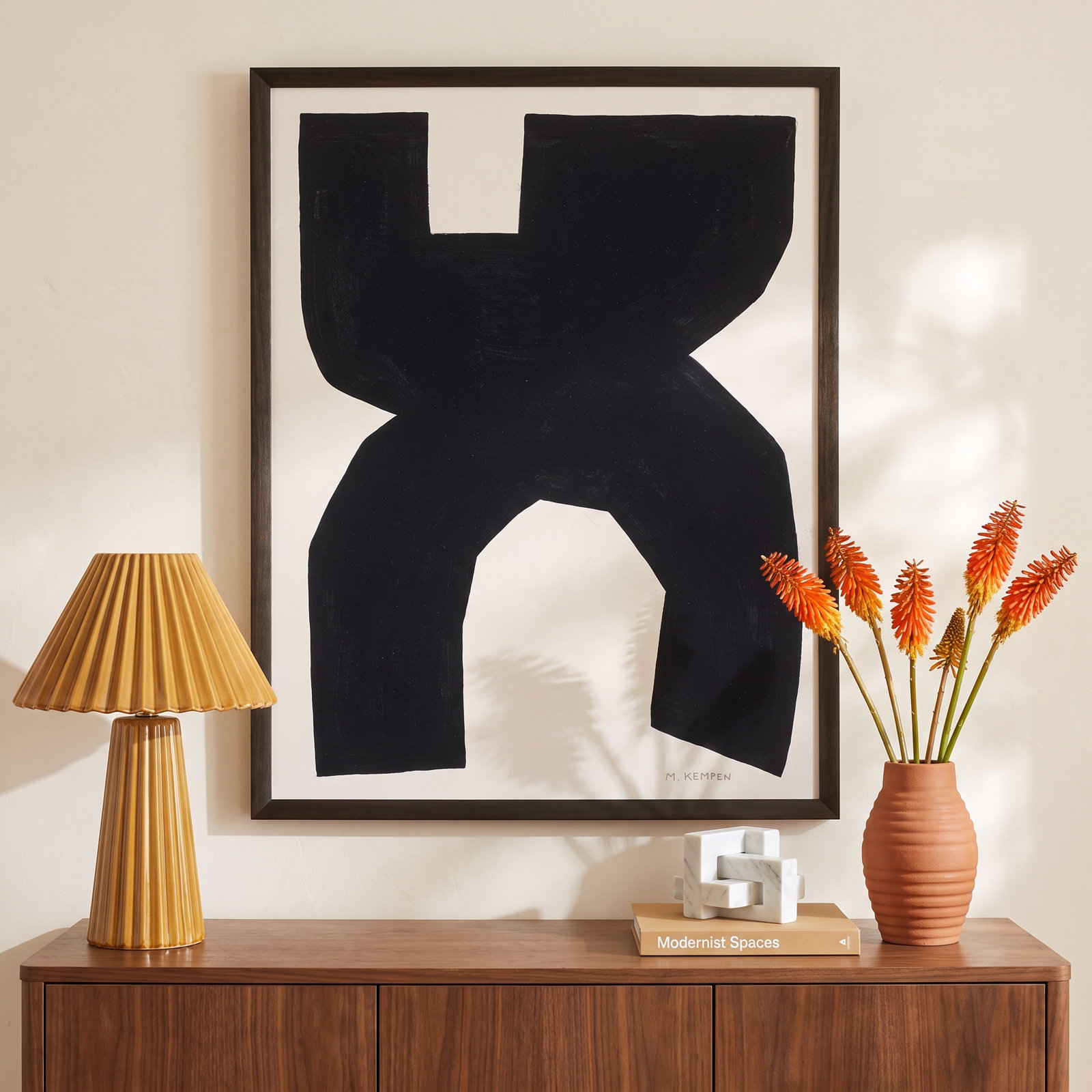 Module On White 1 by Michael Kempen, 38" H x 30" W x 1.25" D, Black