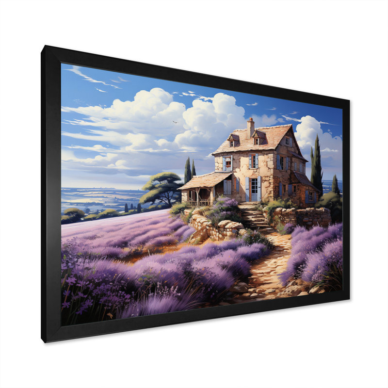 «Country Charm Fields Of», reproduction d'art sur toile, Cadre simple noir, H 30 po x l 40 po x P 1,5 po