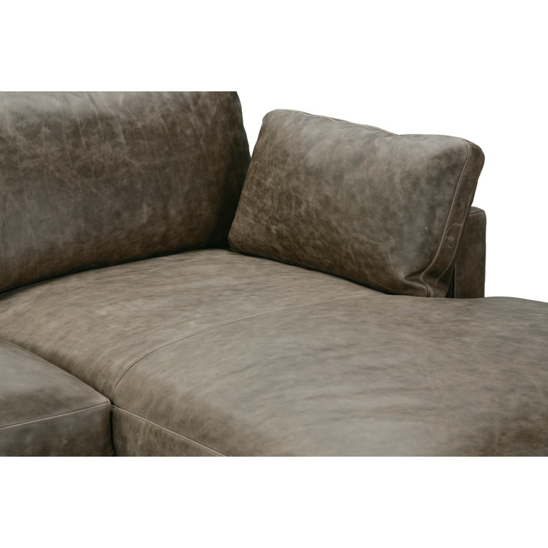 Sylvie 2Piece Leather Sectional, Right Hand Facing
