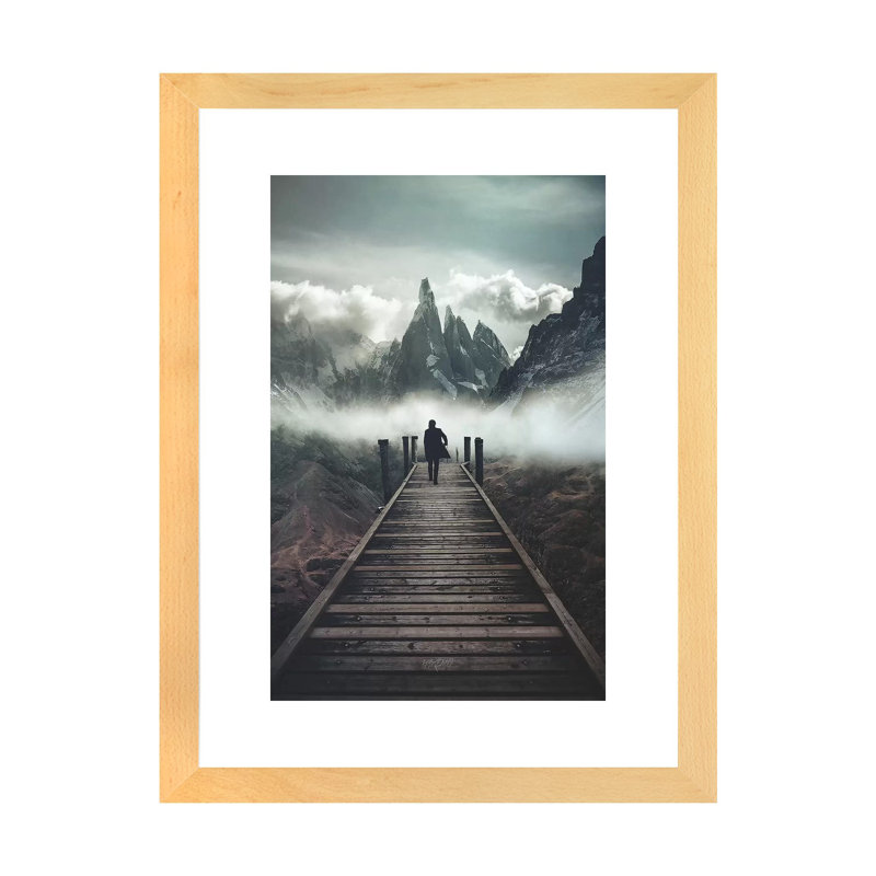Astray par Rob Hakemo - impression d'art graphique, Cadre papier naturel, H 24 po x l 16 po x P 1 po