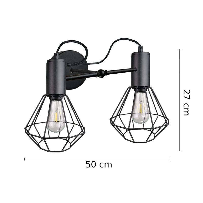Etchemin Steel Armed Sconce, Black, Black