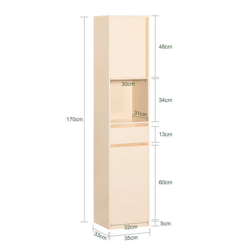 Shabbona Freestanding Bathroom Storage Furniture Set, Beige