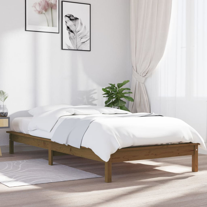 Schrader Solid Wood Bed, Single (3'), honey brown