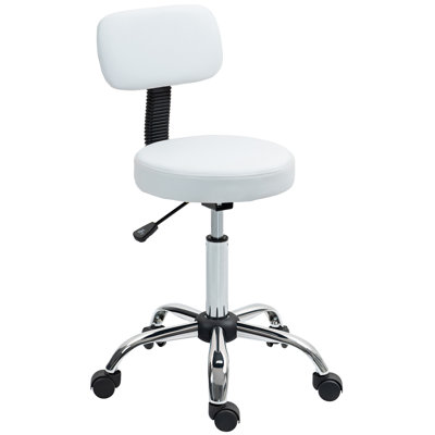 Backed Adjustable Height Industrial Stool with Wheels