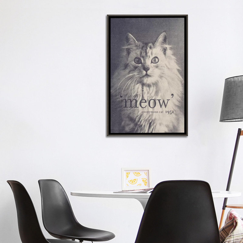 « célèbre quotes (chat) » par florent bodart-impression sur image, Toile encadrée de bois rustique foncé