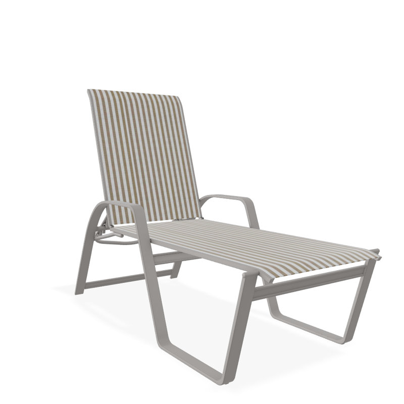 Chaise longue inclinable Holna, Gris chaleureux texturé, Brun clair